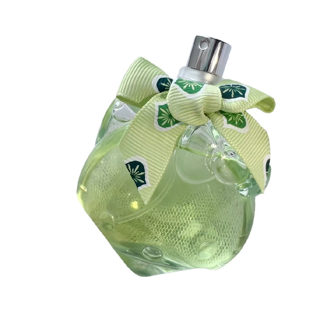 Eau de parfum femme en flacon vert avec nœud décoratif – 80 ml